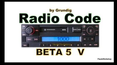 VW Beta 5 V Radio Code - Nur für Grundig KEY CODE ! - Unlock Code