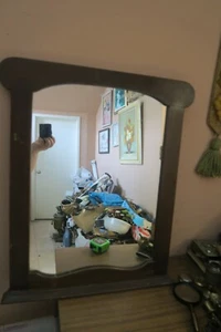 Vintage Antique American Chippendale Mirror Carved Mahogany Wood Frame - Picture 1 of 6