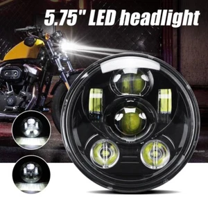 Faro LED redondo negro DRL aprobado por el DOT 5,75" 5 3/4" para Harley Softail Dyna - Imagen 1 de 12