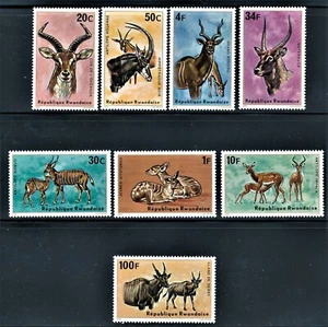 RWANDA 1975 WILDLIFE ANTELOPES SET OF 8 SCT 614-21 CV $12 - Picture 1 of 1