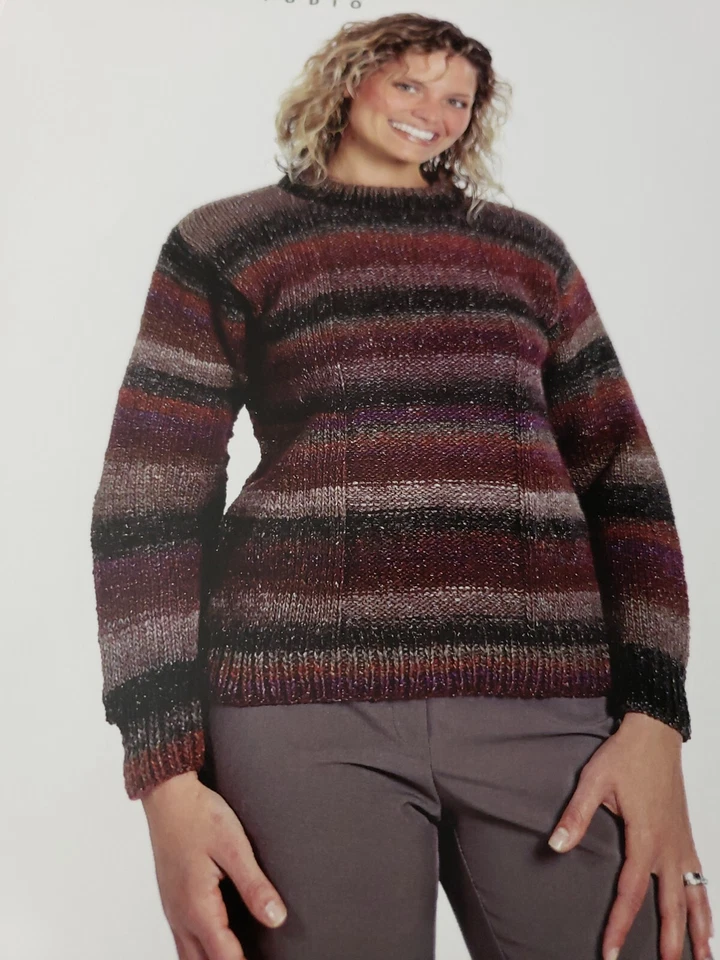  Plymouth Knitting Pattern 1229 Boku Ladies Shadow Pullover 35 - 48 - Image 1 of 1