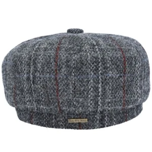 Gladwin Bond Harris Tweed Wool Newsboy Cap - Grey - Size XXL 7/8 (62cm) - Picture 1 of 4