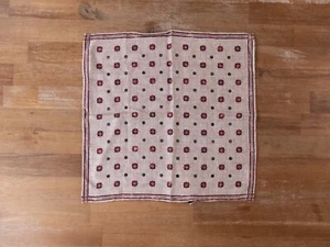 BRUNELLO CUCINELLI beige polka dots & medallion silk pocket square authentic - Picture 1 of 4