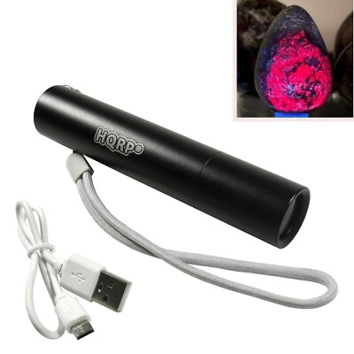 HQRP 3W 365nm UV LED Flashlight w/ FILTER Stones Crystals Fluorescence, Rechargeable