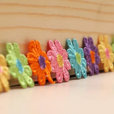 14-15 Yards Multicolour Flower Lace Trim Edge Ribbon DIY Sewing Craft 2.5cm - Image 1 of 4