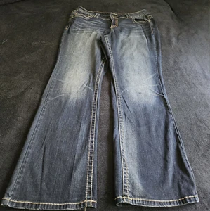 Lane Bryant Women's Size 18 Blue Jeans 5-Pocket, Distressed-Faded Look, Zipper - Picture 1 of 14