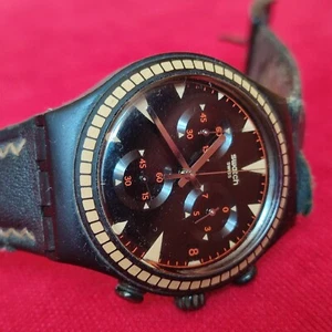 SWATCH IRONY Swiss Made Original Luxury Black Rare Elegant Limited Unique Watch - Picture 1 of 23