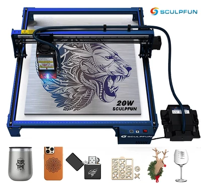 SCULPFUN S30 PRO MAX 20W Laser Engraver w/ Air Assist Kit Replaceable Lens H6K7 - Image 1 of 4