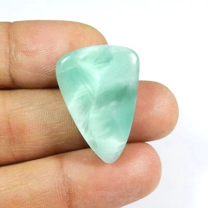 Sky Blue Larimar Pattern Hemimorphite Cabochon Pear Shape Gemstone 25 Cts #10654 - Picture 1 of 6