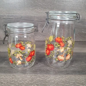 Set of 2 Vintage Corning Corelle Glass Spice of Life Storage Containers - Picture 1 of 17