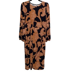 Boden Dress Womens Size 8 P Long Sleeve Jersey Paisley Career Fall Corpgore - Picture 1 of 13