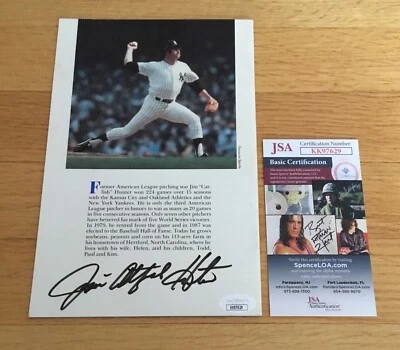Jim Catfish Hunter Yankees A’s MLB HOF Signed Autograph Cooking Book Mag JSA COA - Image 1 of 4