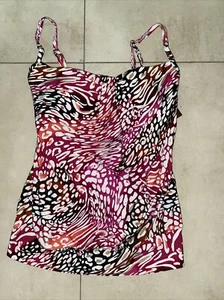 Dana Buchman Tankini Swim Top Separates Sz 8 Multi-color - Picture 1 of 4