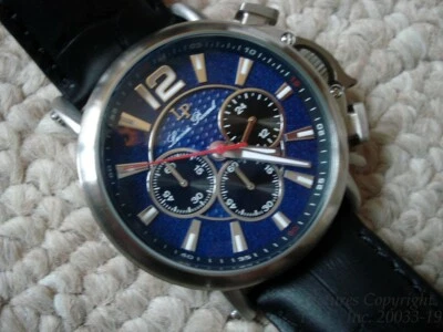 全新 Blue Face/STAINLESS TRIOMF 计时码表 LUCIEN PICCARD LP-40018C-03 + 奖金 — 第 1/4 张图片