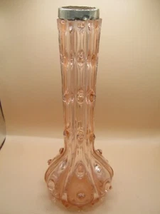 Vase Birmingham 1921 Sterlingsilber & Rosenquarz farbig Glas - Bild 1 von 5