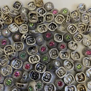 Swarovski Cursori Multicolore Perline Metallo Cristallo Swarovski 20 PZ - Foto 1 di 5