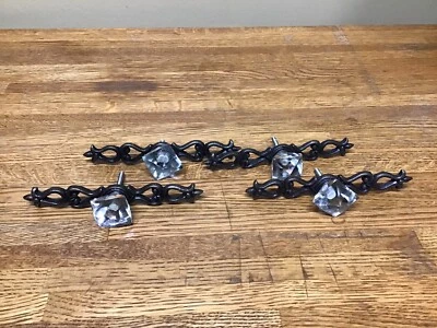 "4 tiradores de cajón de vidrio y latón de 6"" adornados con un solo tornillo" Foto 1 de 4