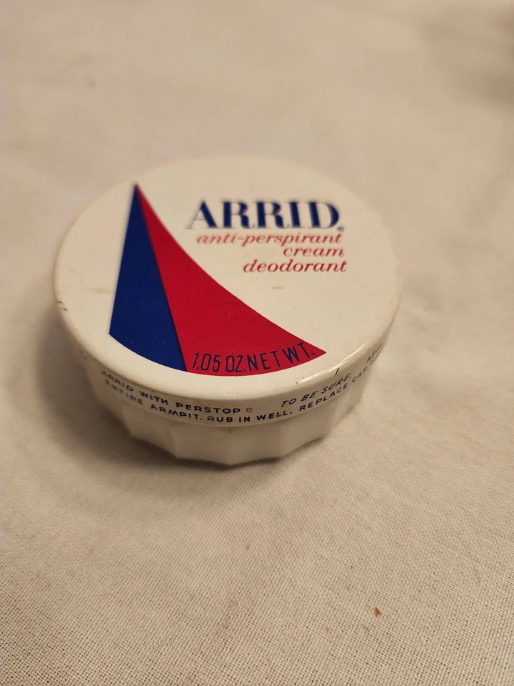 Arrid Extra Dry Anti-Perspirant Deodorant Cream .75oz  Empty Glass In Good Cond - Image 1 of 4