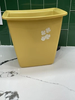 Cubo de basura vintage retro Rubbermaid Harvest flor dorada cubo de basura Foto 1 de 4