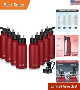 Versatile bottiglia d'acqua isolata 32 oz con cannuccia + beccuccio - perfetta per escursioni - Foto 1 di 8