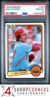 Donruss #168 1983 Mike Schmidt Phillies Hof PSA 10 Foto 1 de 3