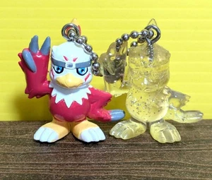 Digital Monster Hawkmon Skeleton Set Of 2 Mascots With Chain - Picture 1 of 4