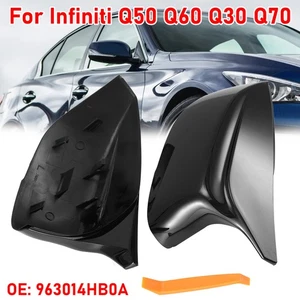 Tapas de cubierta de espejo retrovisor negro brillante para Infiniti Q50 Q60 QX30 Q70 2014~2021 - Imagen 1 de 11