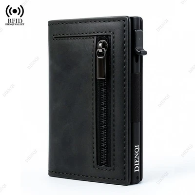 Anti-theft Credit Card Holder Rfid Blocking Leather Pop Up Minimalist Wallet