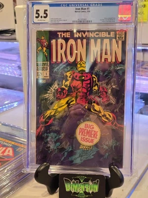 IRON MAN #1 MARVEL 1968 CGC 5.5 GENE COLAN COVER ORIGIN OF IRON MAN RETOLD - Image 1 of 3