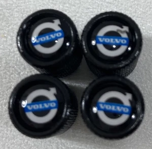 Genuine Black Metal Tire Air Stem Valve Caps Set. Perfect For Volvo Auto Lovers - Picture 1 of 1