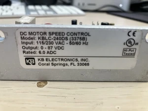 KB Electronics KBLC-250DS (3375B) DC Motor Speed Control - Picture 1 of 4