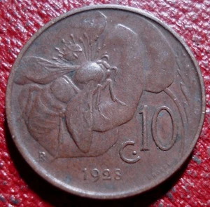 1928-R ITALIEN 10 CENTESIMI IN SEHR SCHÖNEM ZUSTAND - Bild 1 von 2