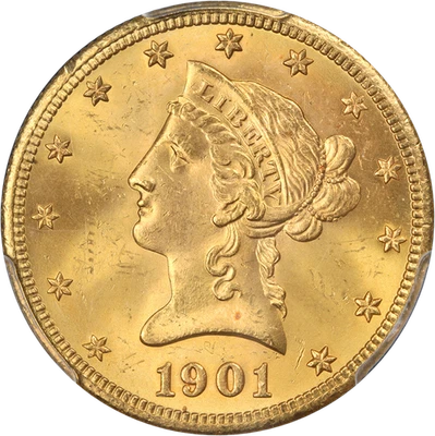 1901-S Liberty Gold $10 PCGS MS65 Superb Eye Appeal Strong Strike - Image 1 of 4