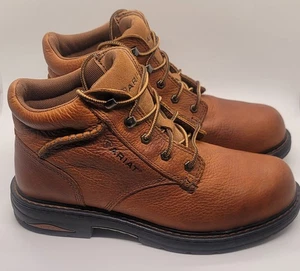 Ariat Boots Womens Size 8.5 Brown Leather Composite Toe Macey Work Ankle Shoes - Picture 1 of 12