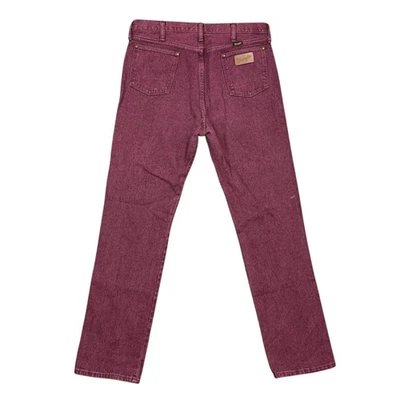Мужские джинсы Wrangler 36x36 темно-бордовые фиолетовый ковбойский покрой прямые штанины 13MWZPF сделано в США - Изображение 1 из 4