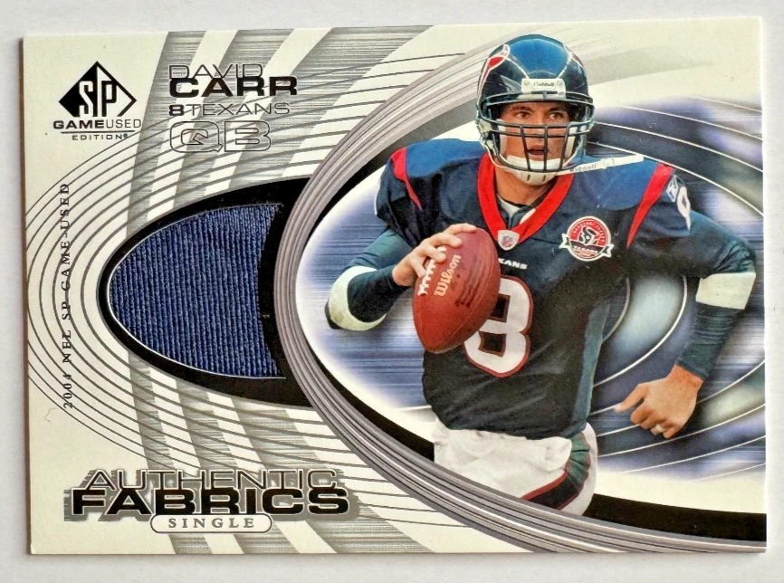 David Carr 2004 SP Game Used Authentic Fabrics JERSEY #AF-DA Houston Texans - Image 1 of 1
