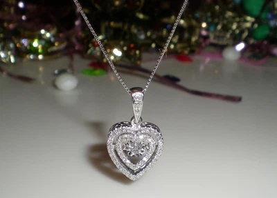 Collar Corazón Diamante 1/4ct Oro Blanco 10K Amor Imparable KAY 💎 ¡IMPRESIONANTE! Foto 1 de 4