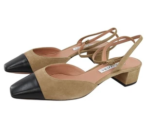 AQUAZURRA Alpaka Schwarz FRENCH FLIRT PUMP 35 Wildleder Heels EU 38,5 US 8,5 NEU - Bild 1 von 5