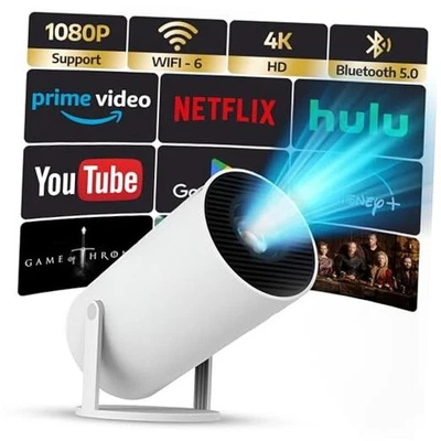 Upgraded Projector with WiFI 6 and Bluetooth Mini Portable Smart Video Theater  - Image 1 of 4