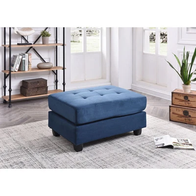 Microsuede Tufted Ottoman  Large - Image 1 of 4