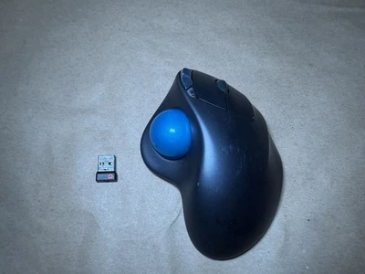 Logitech Logi M570 Wireless Trackball Mouse and USB Receiver Blue Ball - Image 1 of 4
