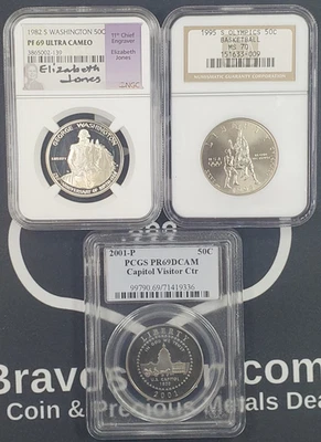 3 COIN LOT - Mixed Dates Commemorative Half-Dollars - PCGS & NGC High Grades - Image 1 of 4