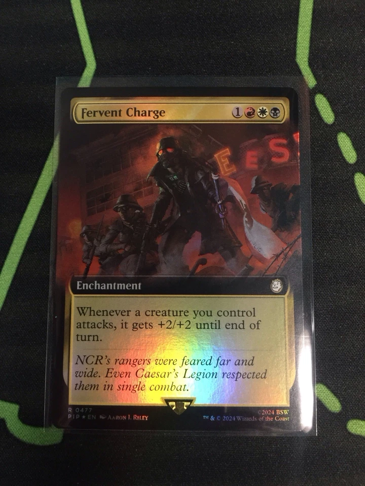 MTG Magic The Gathering Fervent Charge Foil PIP Rare Ex Art Mardu Fallout - Image 1 of 1