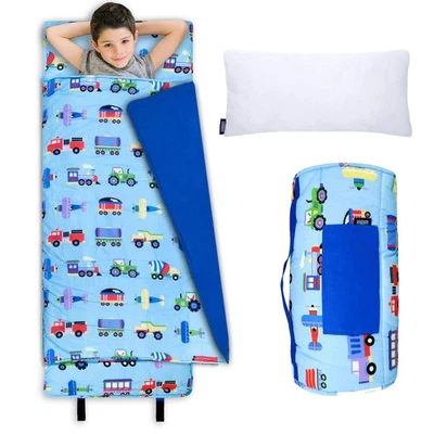 Alfombrilla de siesta original para niños - Acogedora alfombrilla para dormir para niños con almohada, ideal para la escuela y el té... Foto 1 de 4