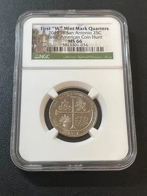 2019 W SAN ANTONIO ATB QUARTER NGC MS-66 - UNCIRCULATED - WEST POINT - SLAB -25C - Image 1 of 2