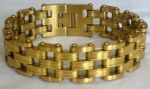 Großes Herren vergoldetes Edelstahl großes Armband 8,5 Zoll - Bild 1 von 5