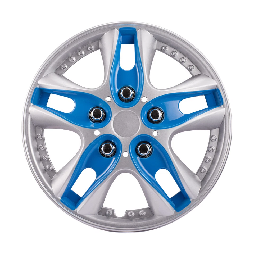 4x 13inch(R13) Car Vehicle Blue Wheel Rim Skin Cover Hubcaps Wheel Covers Blue - Image 1 of 4