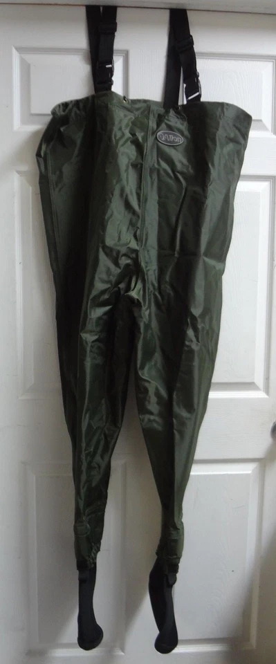 Allen Fox River Stockingfoot Chest Waders Small Men's Size Green   -28 - Image 1 of 4