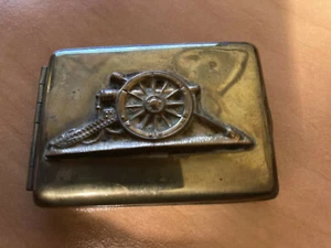 WWI British Vintage Brass "Cannon" Match Case With Matches - Picture 1 of 7