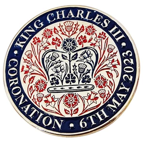König Karl III Krönung Emaille Pin Anstecker Brosche Merchandise Memorabilia - Bild 1 von 5